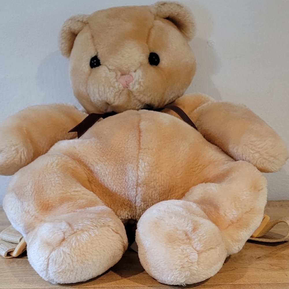 Claire's Toddler/Child Bear Backpack; Color: Light Tan